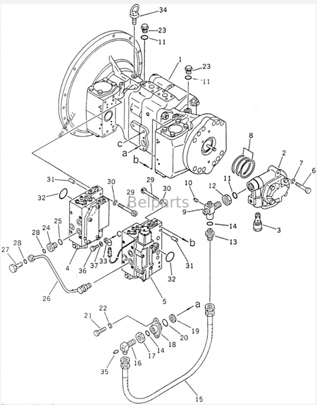 PC220 PC 220-3 Belparts حفارة المضخة الرئيسية Pc220 5 Pc220-5 Pc220-7 708-25-01054 مضخة هيدروليكية لكوماتسو