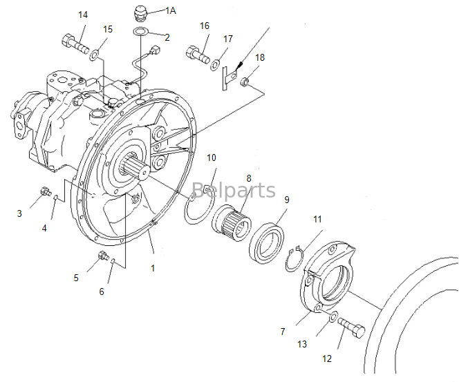 Belparts Excavator Pc100-6 Pc120-6 Pc120-2 Pc100 المضخة الرئيسية 708-1L-00070 مضخة هيدروليكية لكوماتسو