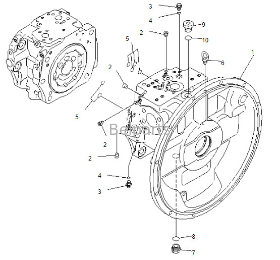 Belparts Excavator Main Pump Pc400-7 مضخة هيدروليكية 708-2H-00026 لكوماتسو
