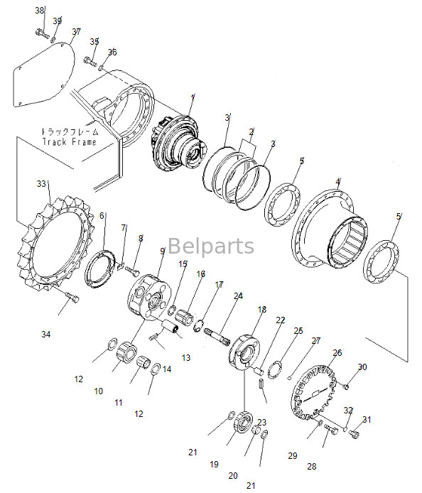 حفارة السفر موتور Assy PC200-8 Final Drive 708-8F-00250 لكوماتسو