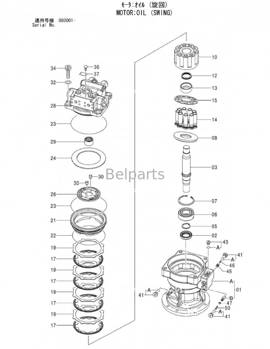 Belparts Excavator Slewing Motor ZX120-3 Swing Motor Assy 9177550 لشركة هيتاشي