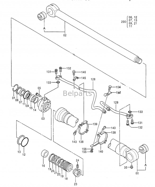 EX300-3 EX300LC-3 EX310H-3C EX300-2 EX300LC-2 أجزاء الحفر الهيدروليكية