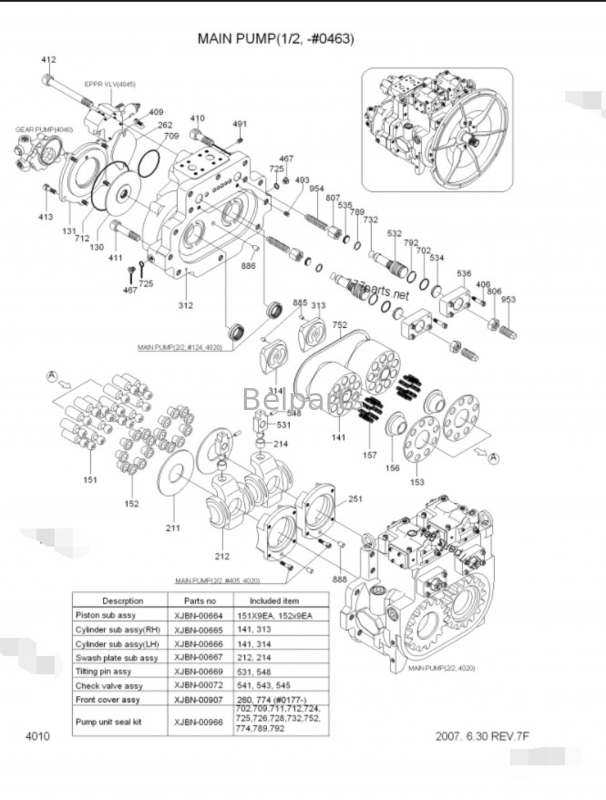 مضخة الحفر الرئيسية R450LC-7 R500LC-7 مضخة هيدروليكية 31NB-10010 31NB-10020 31NB-10022 لهيونداي