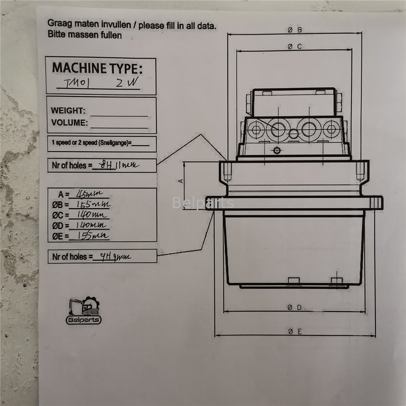 هيتاشي ZX18 IHI 10F2 CX18 Kubota15 SK1.5 الحفرة المحرك الهيدروليكي للقيادة النهائية TM01