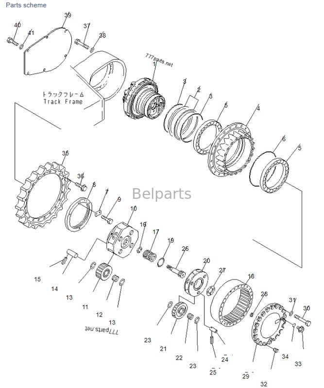 كوماتسو PC300-8 207-27-71140 207-27-71130 قطع غيار إصلاح تروس السفر للحفارات