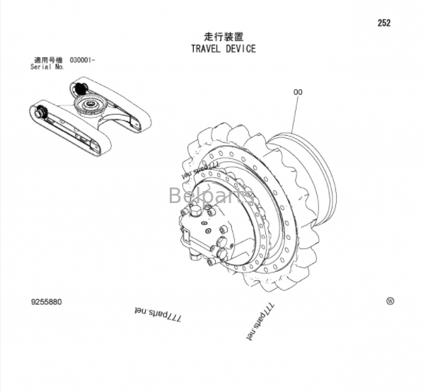 ZX270-3 ZX270LC-3 ZX280-3 ZX280LC-3 علبة التروس السفر لهيتاشي الحفر قطع الغيار 9255880 9256990 الحد من المشي