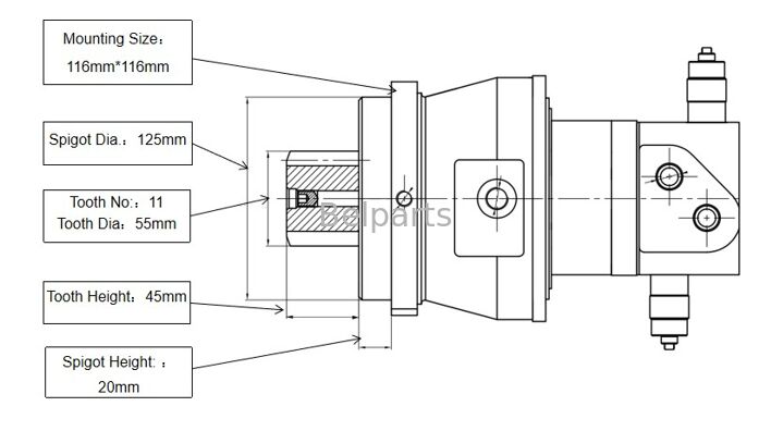 المحرك المتحرك لـ ZX16-3 ZX17U-2 ZX17UNA-2 ZX18-3 هيتاشي الحفارة قطع الغيار 4654366 الجهاز الدواري