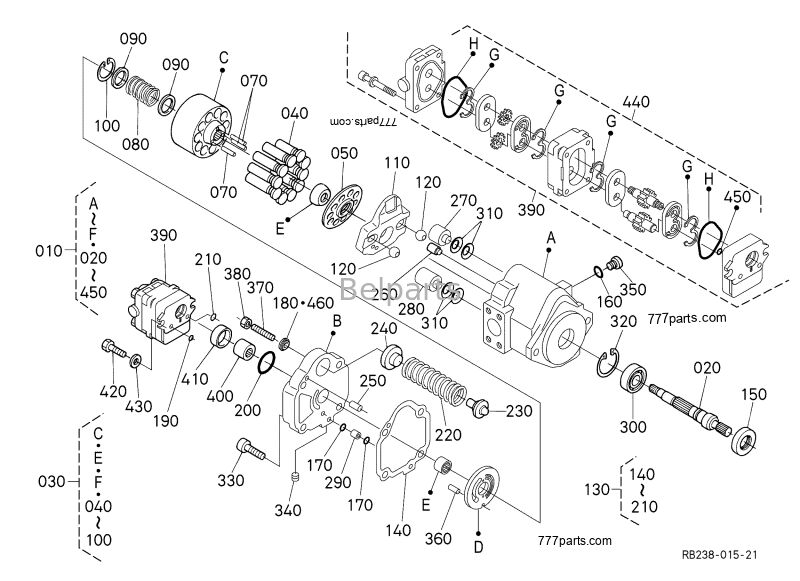 مضخة هيدروليكية كوبوتا U17-3 KX41-3 KX018-4 أجزاء حفارة صغيرة PVD-00B-15P-5G3-4982A مضخة مكبس رئيسية RB238-61112	RB238-61110 RG138-61110 RG138-61114 RG138-61113