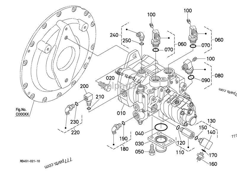 مضخة هيدروليكية Kubota U55-4 KX057-4 قطع غيار الحفار المصغرة KYB PSVL2-27CG-1 مضخة البستون الرئيسية B0210-27001 RD551-61112 RD551-61115