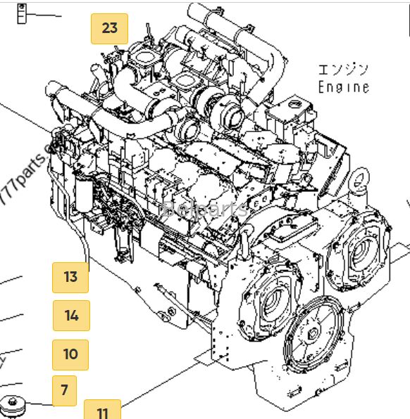 مجموعة محركات الديزل CUMMINSS SAA12V140E-3C-02 لـ KOMATSU PC2000-8 الحفرة الأصلية