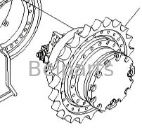 كوماتسو D31EX-21 D31PX-21 D37EX-21 D37PX-21 FINAL DRIVE ASS'Y جرافة الجزء 11Y-27-10301 11Y-27-10401 محرك السفر الهيدروليكي