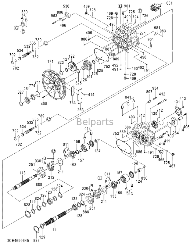 هيتاشي ZX470LC-5B ZX470LCH-5B المضخة الهيدروليكية الرئيسية 4699645 أجزاء الحفارة المناسبة BELPARTS