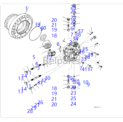 706-8J-01411 706-8J-01421 محرك السفر لكوماتسو PC450-7 PC450LC-7 PC450-8 PC450LC-8 PC490-10 PC490LC-10 جزء الحفارة محرك المسار الهيدروليكي
