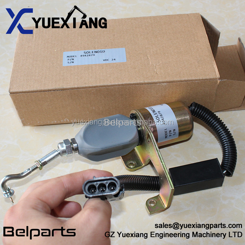 قطع غيار حفارة 4942879 Flamout Switch SD008A2 Electric Stop Solenoid For Digger
