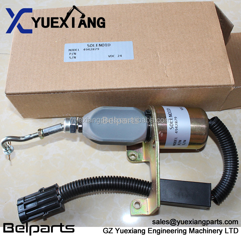 قطع غيار حفارة 4942879 Flamout Switch SD008A2 Electric Stop Solenoid For Digger