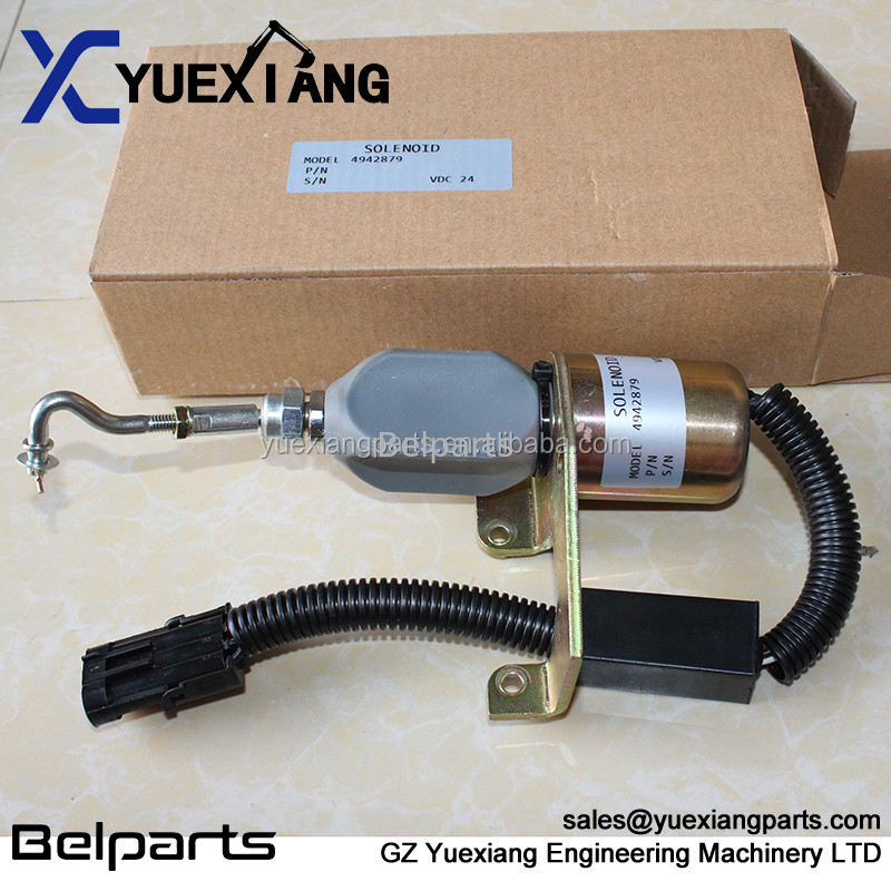 قطع غيار حفارة 4942879 Flamout Switch SD008A2 Electric Stop Solenoid For Digger