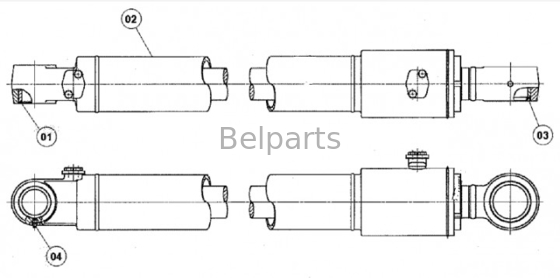 Belparts Excavator Hydraulic Cylinder E312C 312C Bucket Cylinder Assy 1709834